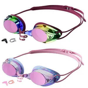 Wenwasno Professional racing swim goggles，Wide View Anti Fog&UV Swimming Goggles for Audlt, No Leaking Swim Glasses for Men Women Kids