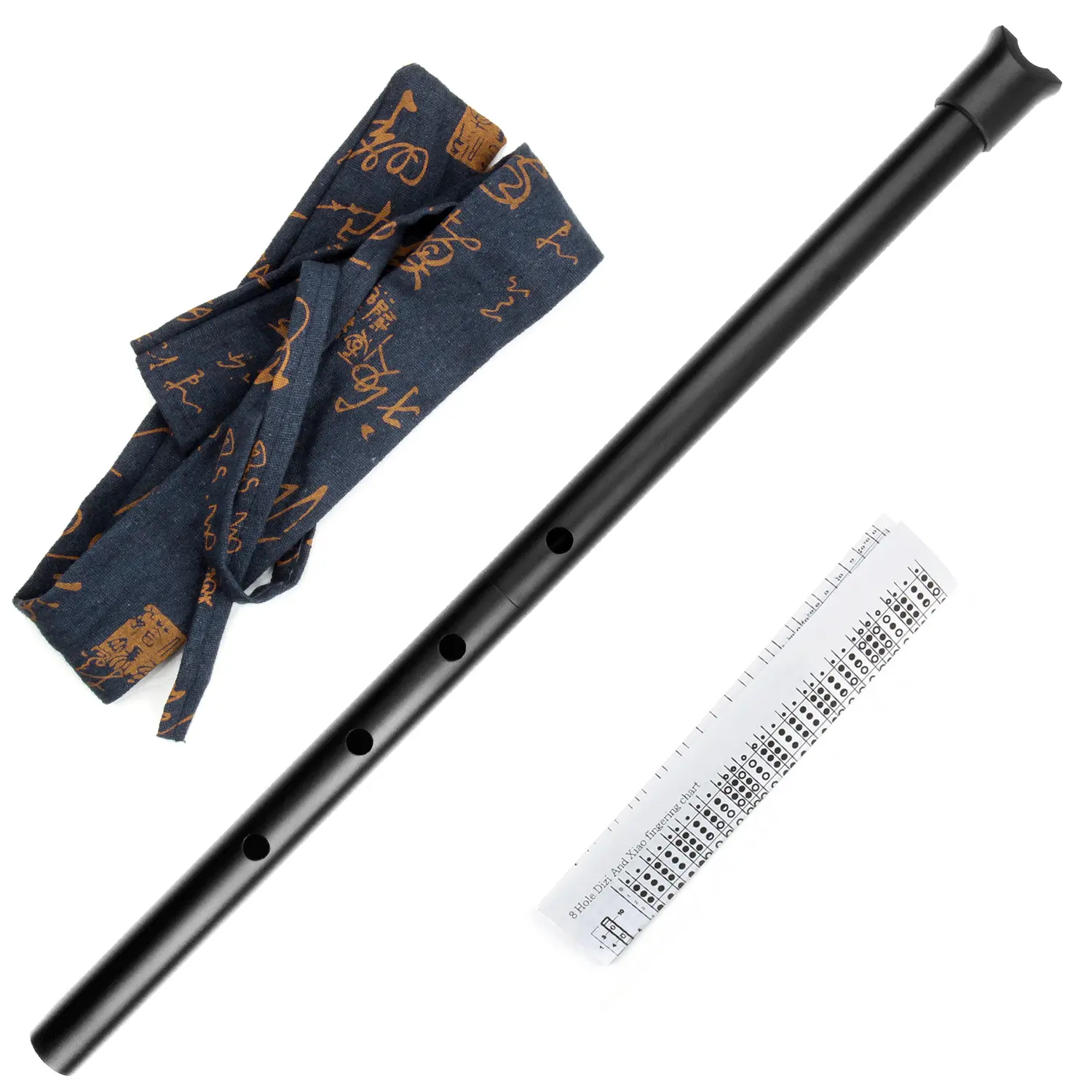 Vertical D Key Metal Shakuhachi Flute 5 Holes Aluminum Flute Chinese Traditional Musical Instruments