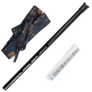 Vertical D Key Metal Shakuhachi Flute 5 Holes Aluminum Flute Chinese Traditional Musical Instruments