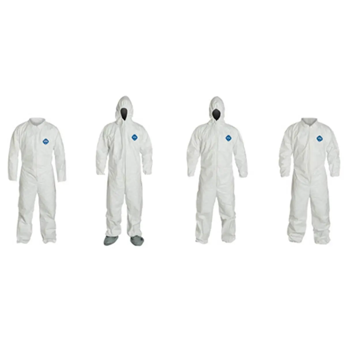 212 MAIN Tyvek Hooded Coverall - TY127SWH-XL, Long Sleeve Plain Workwear, Polyethylene Coated High Density Polyethylene Fabric, Tear & Puncture Resistant, Attached Hood, Zipper Closure, Elastic-Fit Protective Garment for Outdoor Sports, Cycling