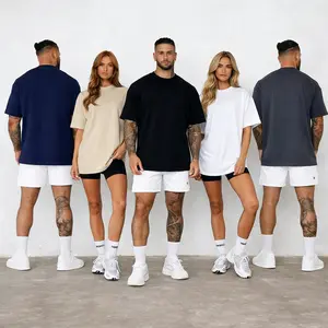 5-pack unisex short-sleeve T-shirts, American basic style, heavyweight high GSM, oversized casual athletic design; versatile tops available in multiple colors; a multi-piece set—versatile and suitable for various occasions, ideal for summer wear and a war