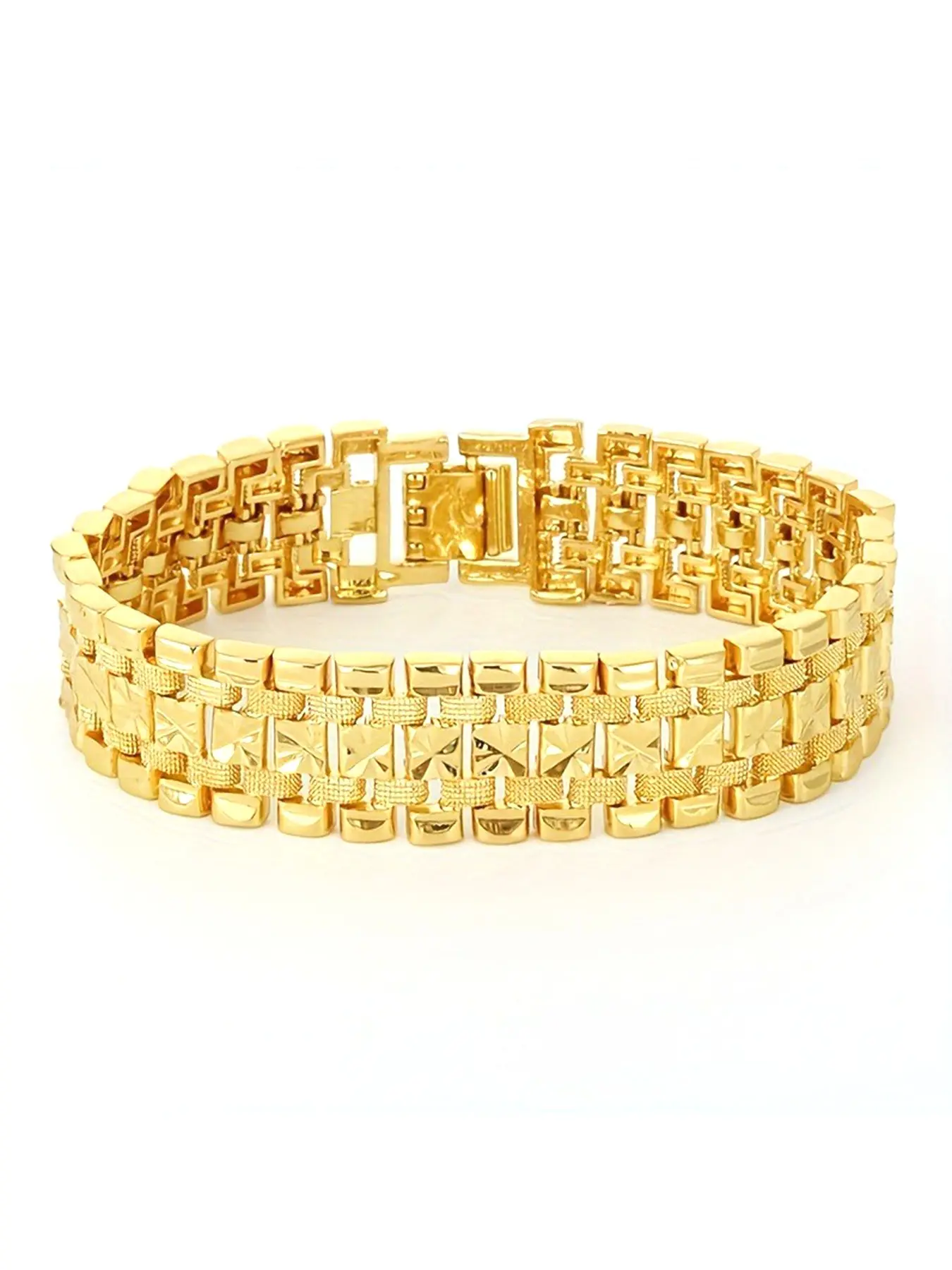 Men's Wedding Gift Jewelry, 18k Gold Plated Wide Bracelet, Unique Korean Style, Personalized Men's Accessories, Bridal Party Souvenir, Exquisite Trendy Bracelet, Beautiful Bracelets