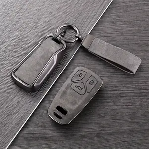 electric dipstick TPU Leather Car Key Case for Audi A4 B9 A5 A6 8S 8W Q5 Q7 4M S4 S5 S7 TT TTS TFSI RS Car Key Protector Shell Fob Accessories