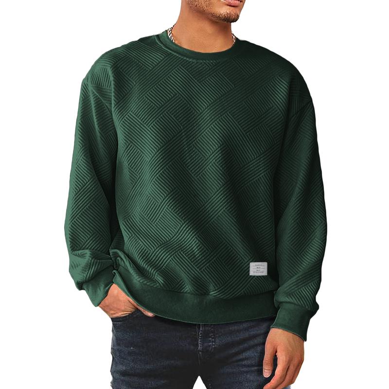 Dokotoo Men's Geometric Texture Sweatshirt - Hooded Pullover Long Sleeve Casual Shirt In Apricot
