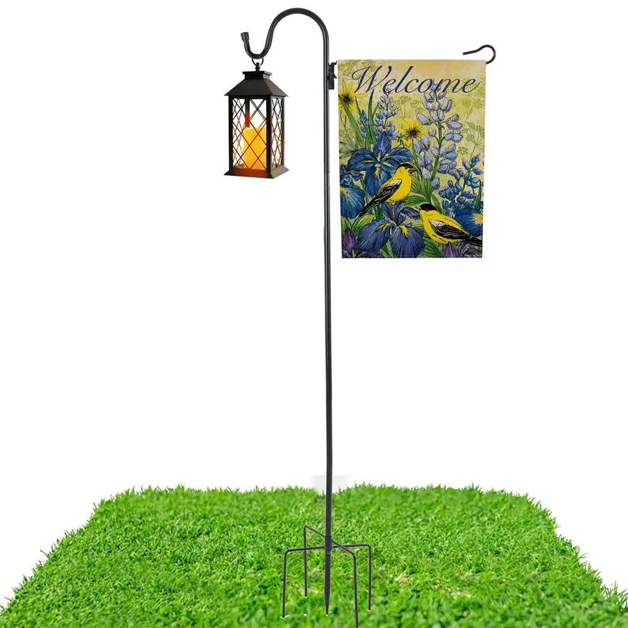Garden Flag Holder with Windclip, 1 Count Solar Light Garden Flag Holder, Outdoor Decorations for Balcony Garden Yard Park(without Flag & Light)