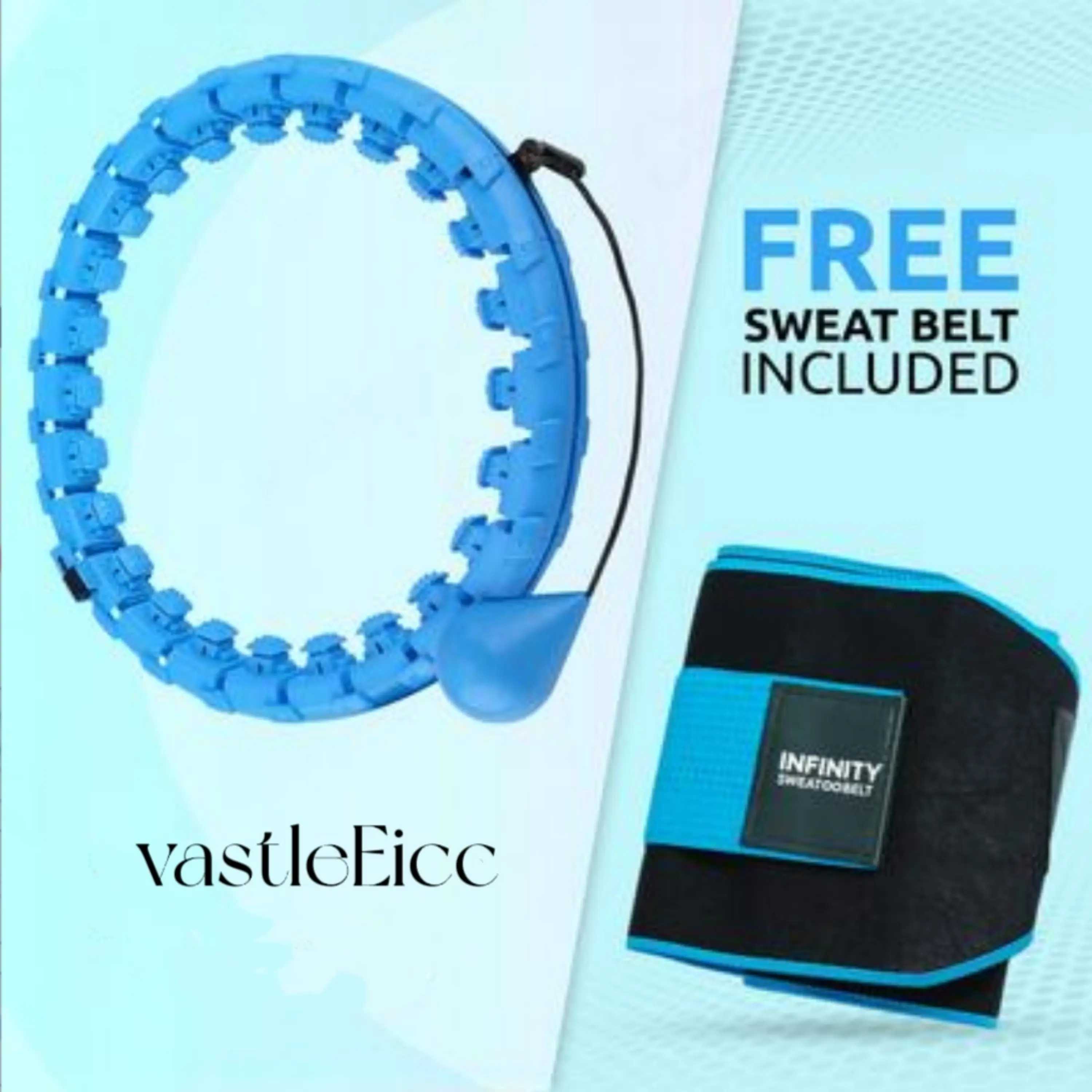 Weighted Hula Hoop with 26 Rings  for Adult Weight Loss, Infinity Fitness Hoop XL, Smart Fitness Equipment for Womendjustable Size, with Waist Trainer, Suitable for Women