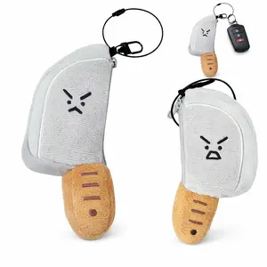 Cute Plush Knife Keychain Pouch Mini Zipper Bag Coin Purse Key Holder Earbuds Case Small Storage Pouch Valentine’s Day Gift