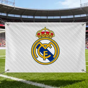Famous Team R-Real M-Madrid Flags Sports Team Logo Banner Flag – HD Premium Knit Polyester | Fade-Resistant Vivid Print | Lightweight Durable Wall Tapestry for Football, Basketball, Soccer Fans Room Decor, Game Day Party & Events