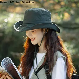 2026 Women's Summer Sun Hat – UV-Resistant, Quick-Drying, Outdoor & Hiking Bucket Hat with Windproof Chin Strap