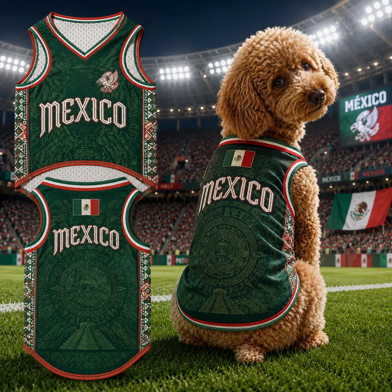Mexico Graphic Pet Jersey Shirt, Breathable Mesh Dog Clothing, Lightweight Sports Vest for Dogs and Cats, Mexican Heritage Pet Apparel, Comfortable Summer Puppy Outfit