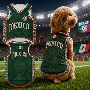 Mexico Graphic Pet Jersey Shirt, Breathable Mesh Dog Clothing, Lightweight Sports Vest for Dogs and Cats, Mexican Heritage Pet Apparel, Comfortable Summer Puppy Outfit