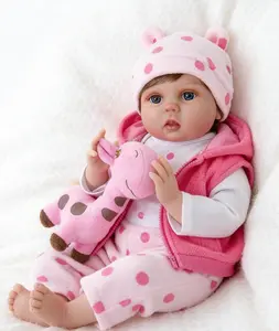 Lifelike Reborn Baby Doll Girl, 20 Inch Realistic Newborn Doll with Pink Giraffe Outfit, Soft Vinyl Weighted Body, Real Life Baby Doll for Kids 3+, Birthday Gift for Girls, Collectible Reborn Toddler Doll