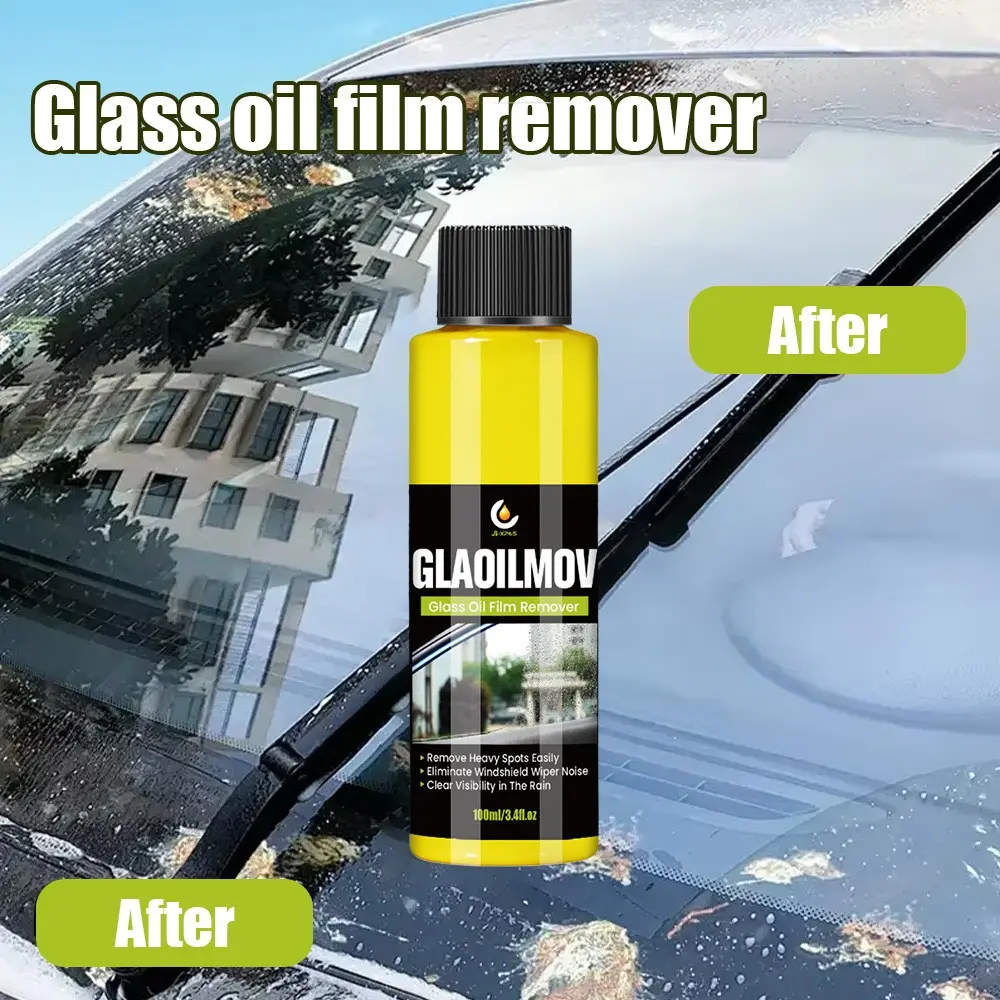 Car Glass Oil Film Remover, Streak-Free Cream Paste for Windshield Cleaning, Effective Automotive Oil Stain & Water Stain Removal