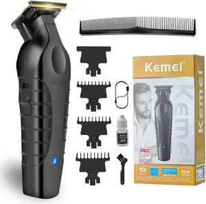 KEMEI 2299 Professional Hair/Beard Trimmer for Men Zero Gapped Hair Clippers for Barber with T Blade, Cordless Rechargeable Halloween gift