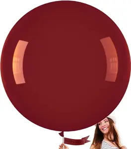 PartyWoo Burgundy Balloons 4pcs 36 Inch Dark Red Maroon Ruby Red Latex Helium Balloons for Graduation Valentine's Day Wedding Anniversary Casino Citizenship Christmas Party Decorations Red-Y75