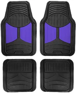 Automotive Floor Mats - Heavy-Duty All-Weather Trimmable, Universal Fit Full Set For Most Sedans SUVs Trucks, Blue
