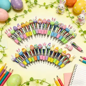 20/30pcs Easter Series 4-Color Ballpoint Pens, Easter Theme with Rabbit & Easter Egg Design, Multi-Color Pen (Black, Red, Blue, Green), Funny Teacher Pens. Ideal as Easter & Back-to-School Gifts, Perfect as Exquisite Gifts.