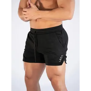 Brother Fitness Men's Quick-Dry Slim-Fit Gym Shorts - Navy Blue, Breathable & Stretchy with Zipper Pockets for Running & Training, Polyester