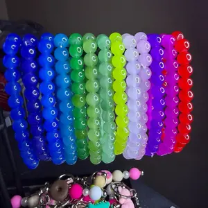 (1) Handmade 8mm Beaded Bracelets Solid Colored Random Mix (1) Single Bracelet THIS IS NOT a Set