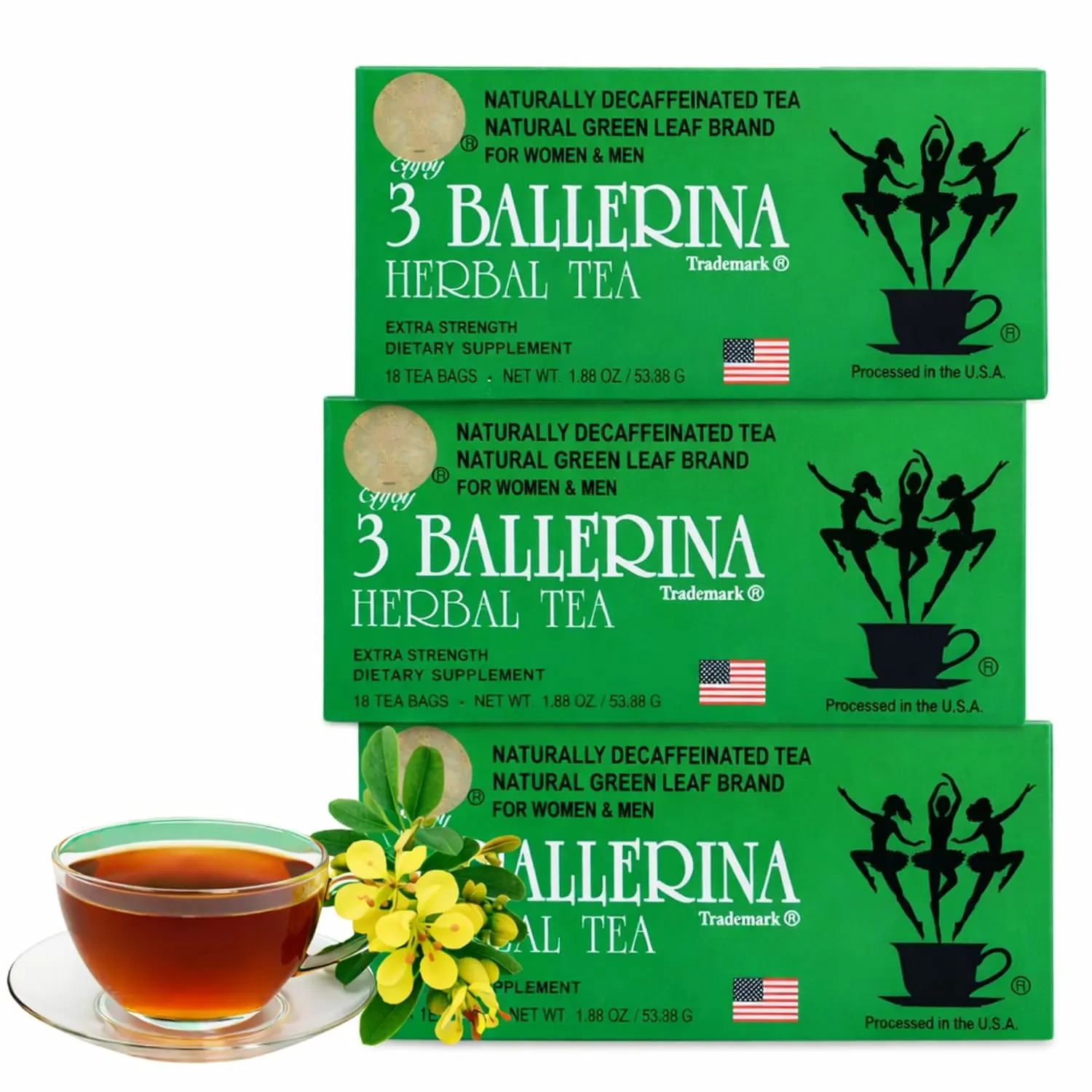 Ballerina Herbal Tea – Caffeine-Free Herbal Tea Bags, 18 Count, Pack of 1 | Herbal Tea Blend, Processed in the USA ballerina herbal tea