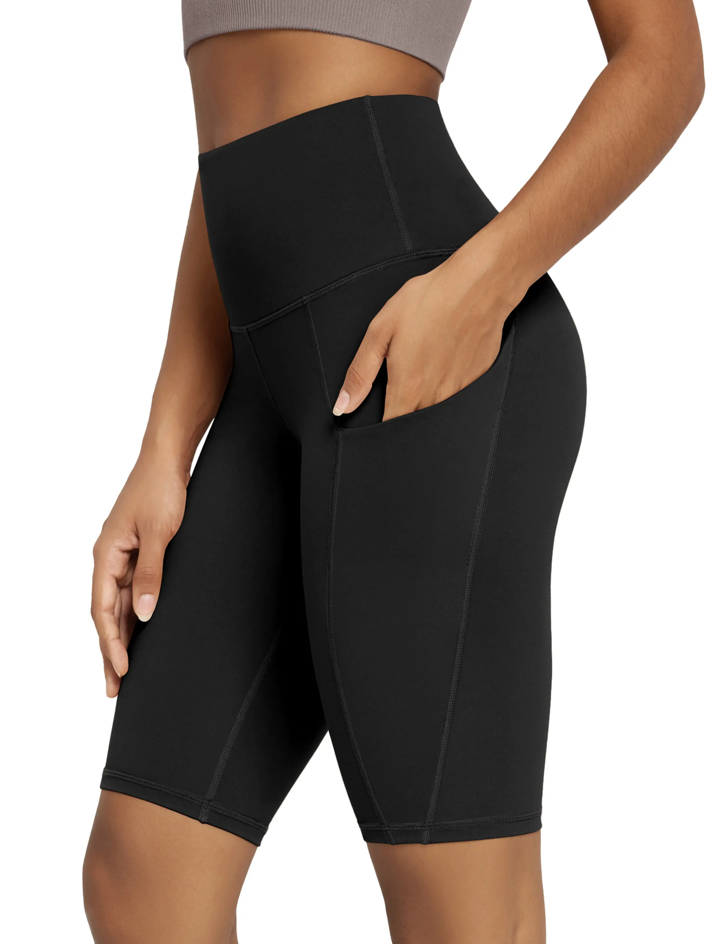 ODODOS Women's Tummy Control Biker Shorts 2.0 with Pockets High Waist Athletic Workout Yoga Shorts-10" Inseam