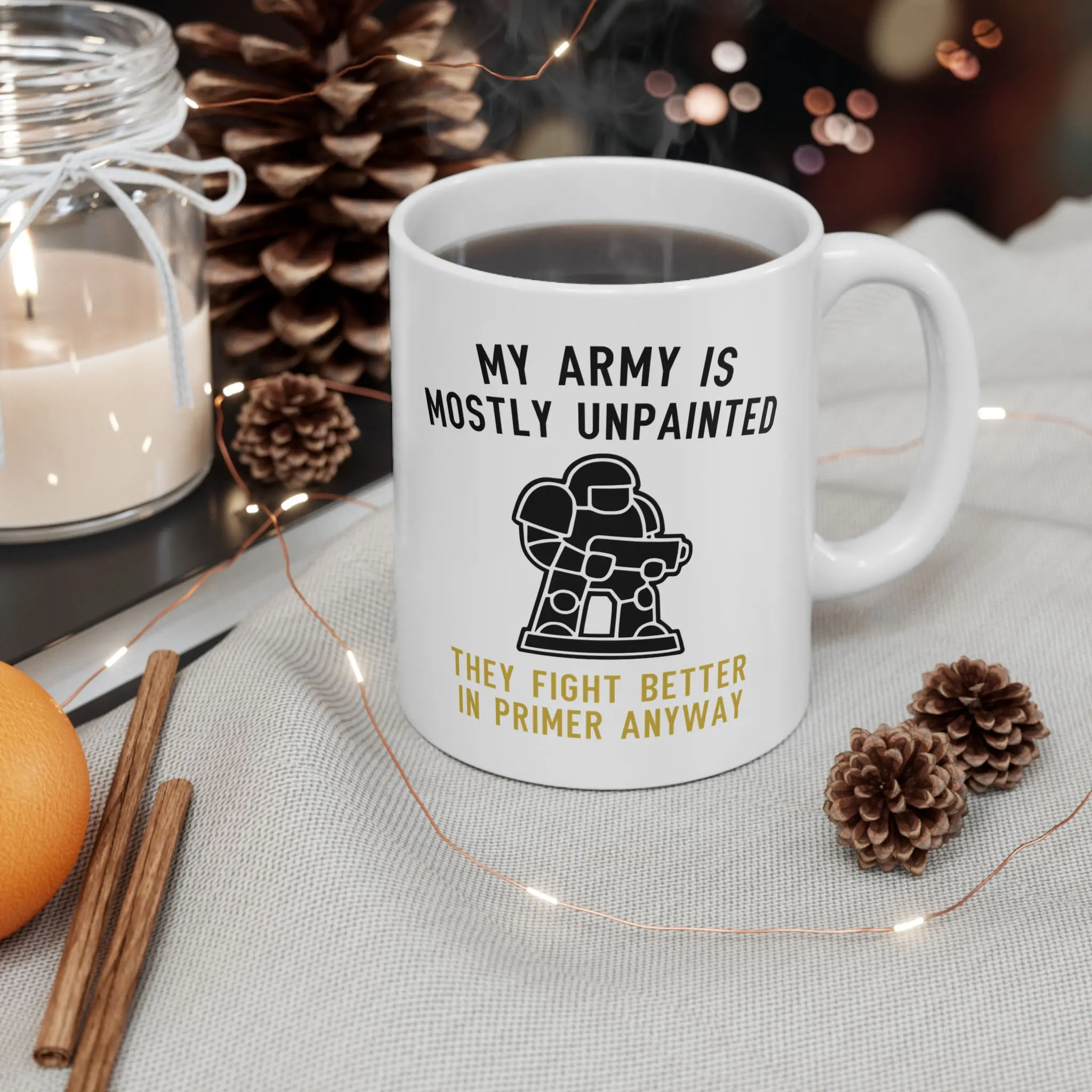W4rh4mm3r Unpainted Army Coffee Mug, 40K Hobbyist Mug, Miniature Painter Cup