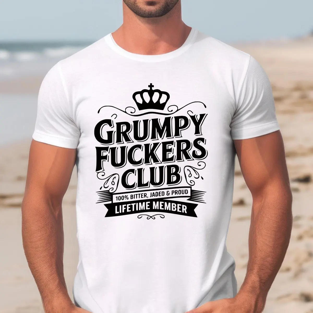 Grumpy F^Ckers Club Shirt, Funny Sarcastic Tee, 100% Bitter Jaded & Proud Lifetime Member Tshirt, Funny Grandpa Shirt, Fathers Day Gift, Unisex Crewneck Pullover Tee, Classic Streetwear