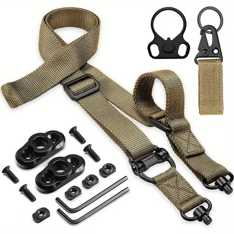 Black 2-Point Hunting Sling with Webbing Harness, Adjustable Webbing, Quick-Adjust Thumb Loop, Fast Field Adjustment, Sling Swivels, Durable Fabric Straps – Hunting Gear Accessory for Outdoor Hunting Sports, Quickdraw, 2-Point Sling