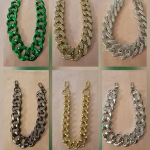 Metallic Acrylic Purse Chain Accessories for Handbag Decoration, Detachable Bag Charm Replacement Parts