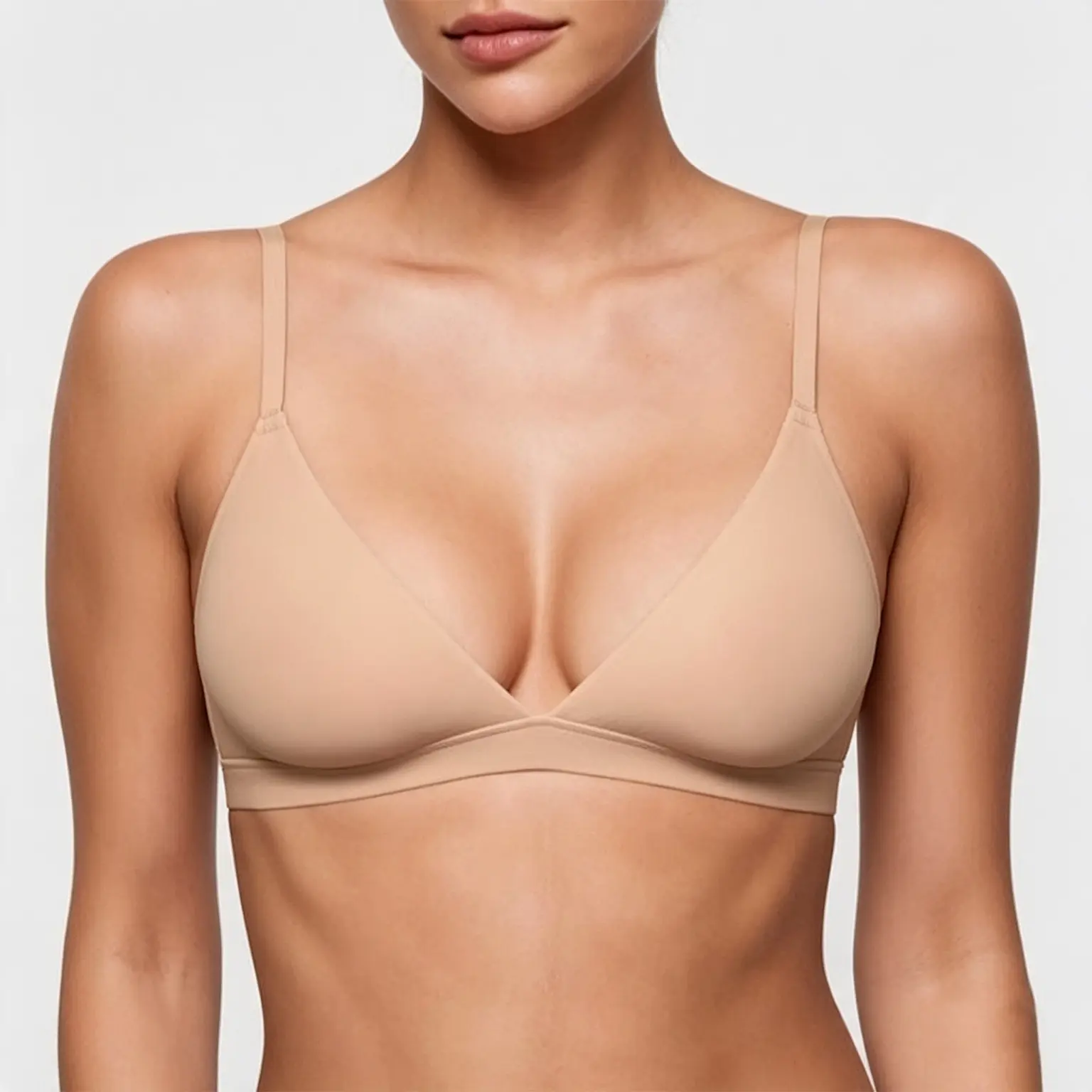 Women's Inbarely Triangle Bralette Plunge Unlined Seamless Bra No Underwire Sexy Comfortable Everyday