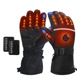 Rechargeable Battery Heated Gloves Windproof Touchscreen Function Skiing Cycling Electric Heating Gloves for Winter Sports