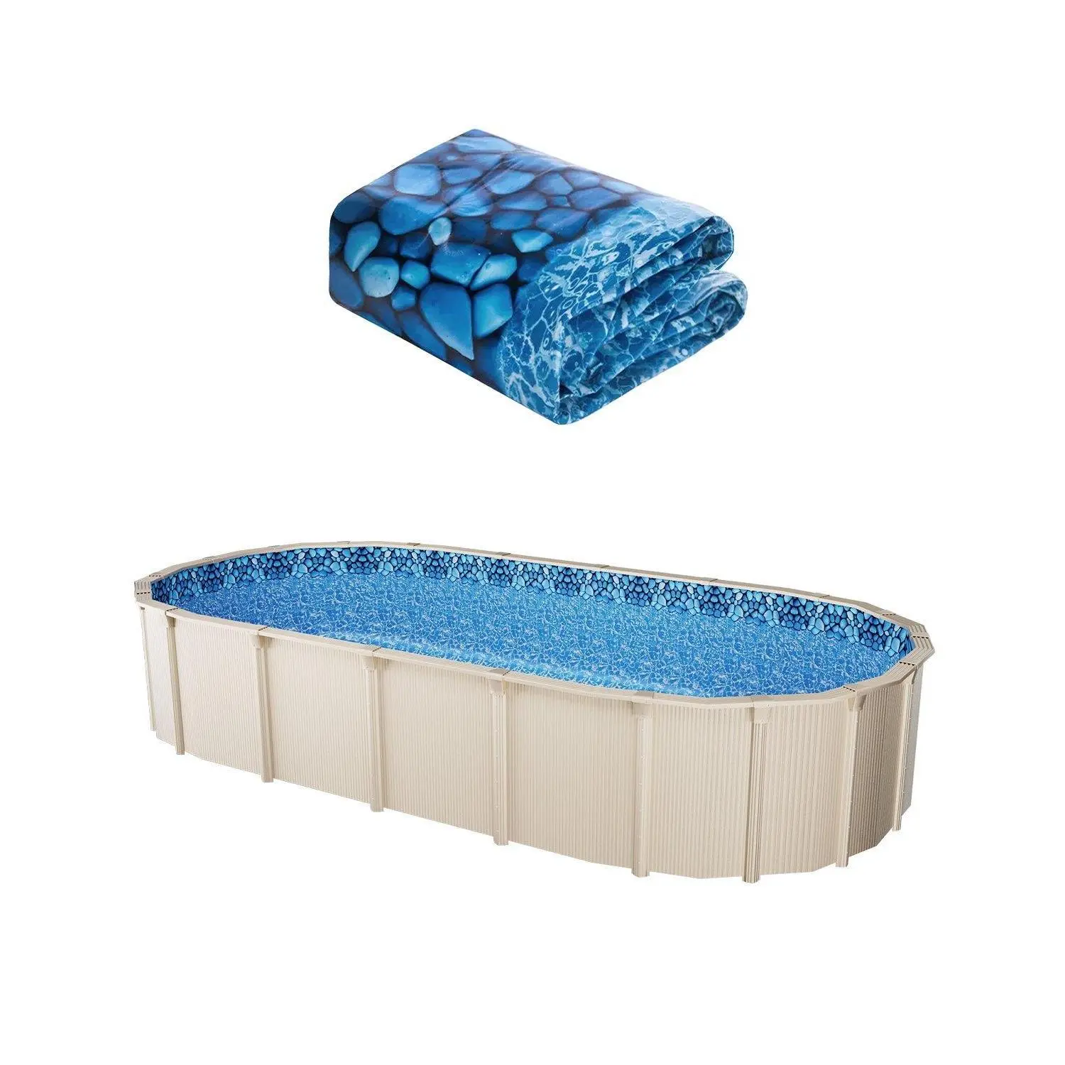 【Summerfinds】VEVOR Oval Pool Liner 18x33ft Unibead Style Pool Liner 52in Wall Height Durable