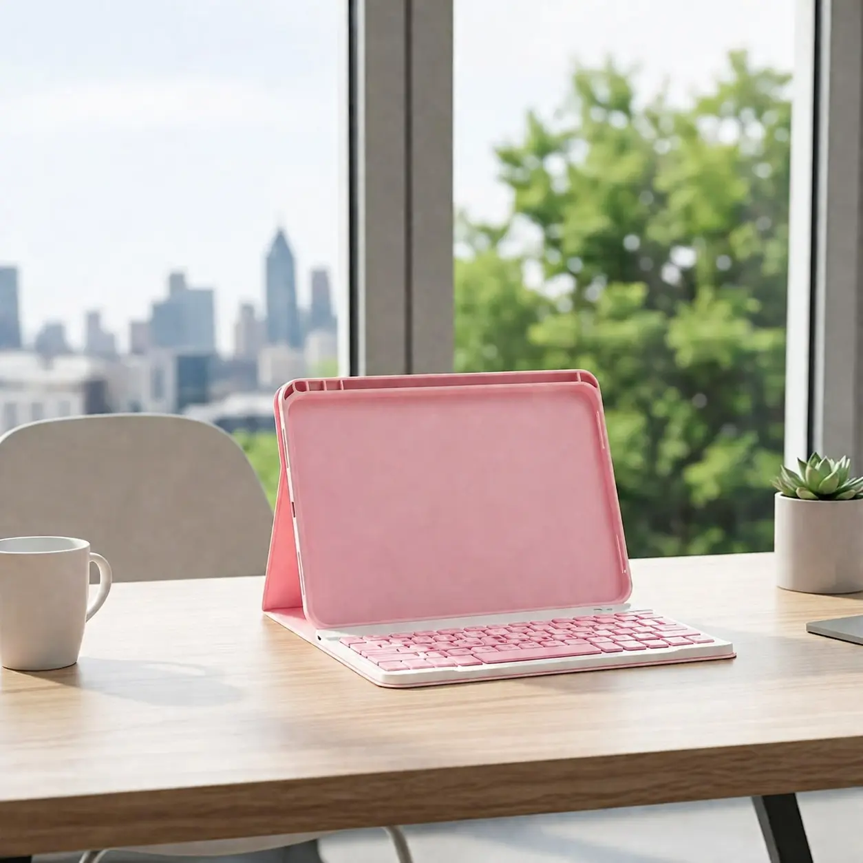 iPad 10th Generation Case with Keyboard 10.9 Inch 2022 Detachable Pink Bluetooth Keyboard with Built in Pencil Holder Cover