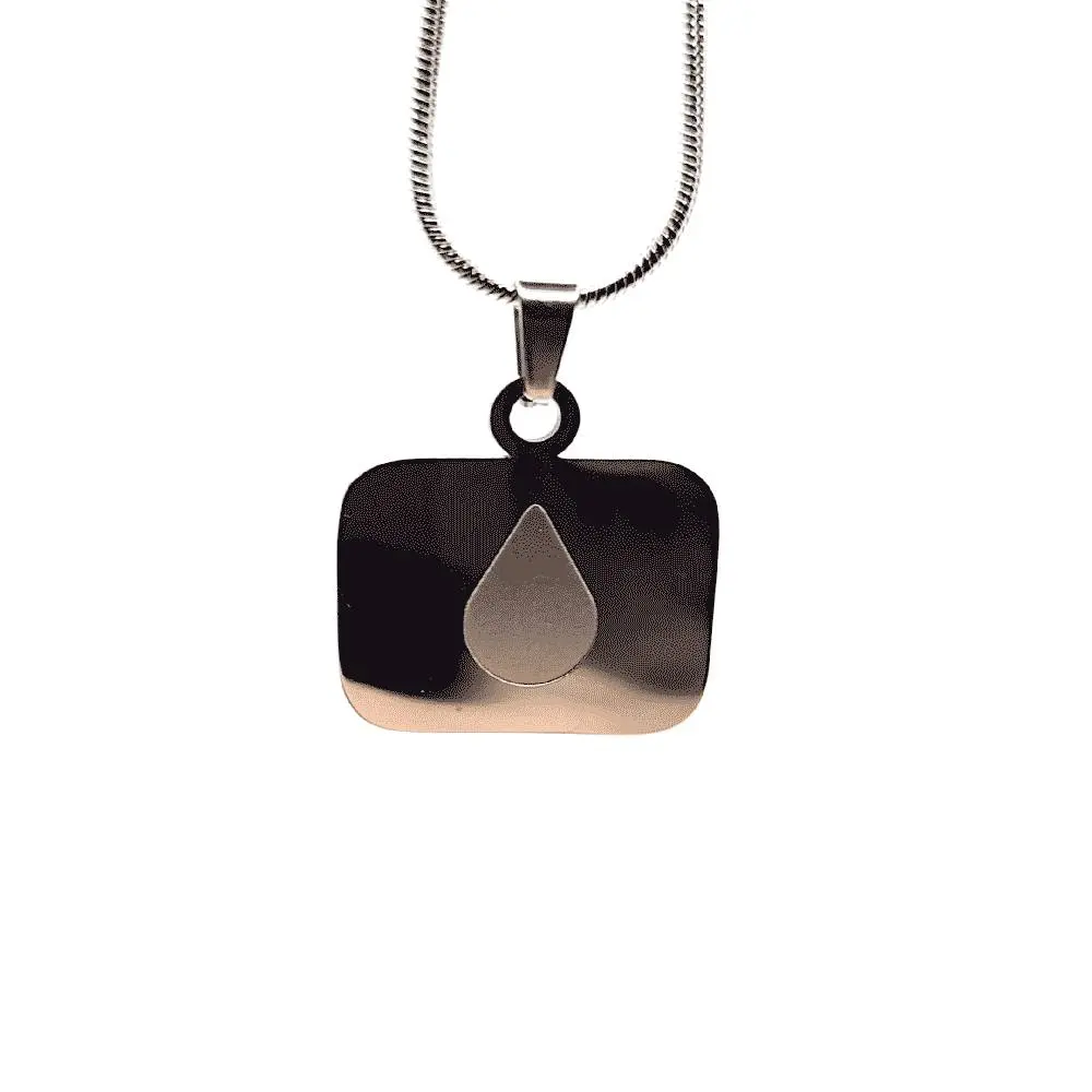 Severence Lumon Tear Logo Stainless Steel Pendant Chain Necklace - 60cm Stainless Steel Chain