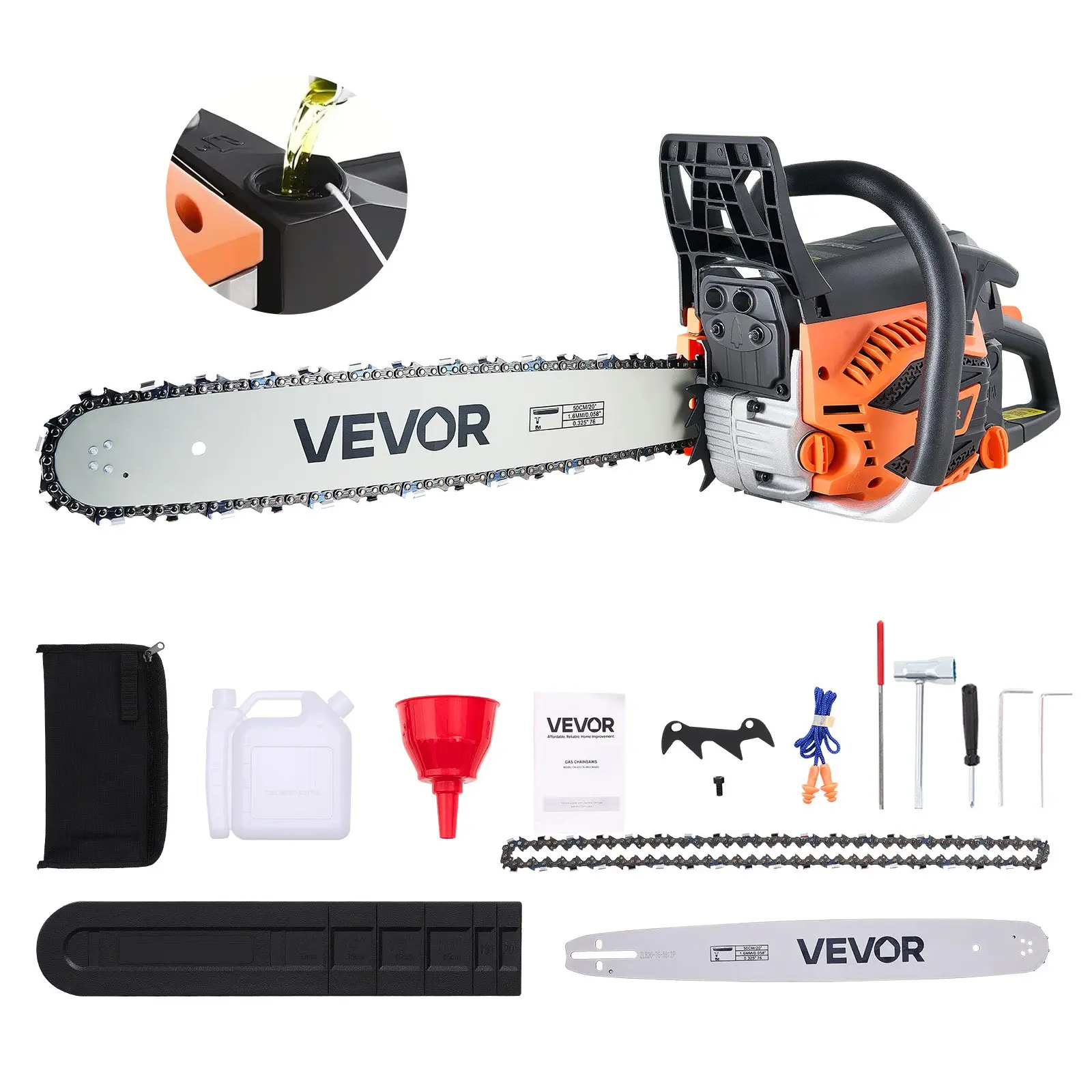 【DealsForYouDays】62cc Gas Chainsaw 3.8 HP Gas Powered 20 inch Chainsaw For Wood Cutting 【DealsForYouDays】62cc Gas Chainsaw 3.8 HP Gas Powered 20 inch Chainsaw For Wood Cutting