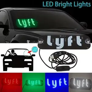FCCEMC LED Signal Light - Taxi Signal Lamp with Lyft Logo Light USB Powered, Car Panel Indicator Light for Auto Decoration