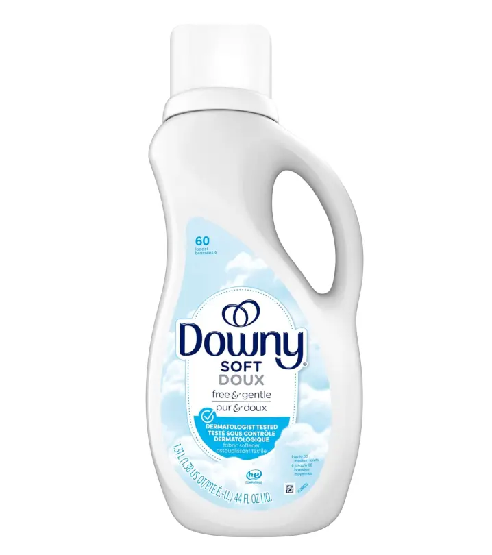 Downy Free & Gentle Liquid Fabric Softener, 44 fl oz, 60 Loads, Hypoallergenic, Gentle Fabric Conditioner for Everyday Laundry