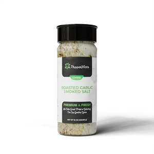PepperMate Coarse Roasted Garlic Smoked Salt - Infused With Rich Flavors Of Smoked Roasted Garlic - Perfect For Grinding - USA Made - 6.76oz
