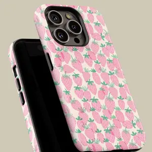 Strawberry Phone Case for Phone  Tough Case - MagSafe Tough Case - Case for iP 17 16 15 14 13 12 11 X Promax Plus, 16e, S21, S22, S23, S24, S25 ULTRA