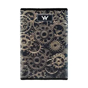 212 MAIN Steampunk Front Pocket Slim Minimalist Wallet (1411 Model) - RFID Blocking Wallets, Card Slots, Gear Print, Minimalist Wallets