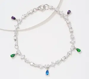 Diamonique x Kathy Levine Multi-Shape Whimsy Bracelet, Sterling