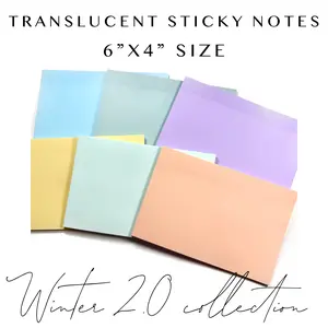 Translucent Sticky Notes - 6"x4" Unlined - Winter 2.0 Collection
