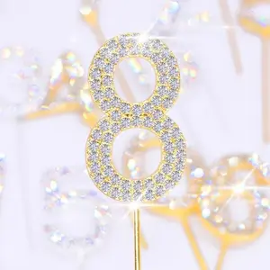 Rhinestone Number Cake Topper cake topper