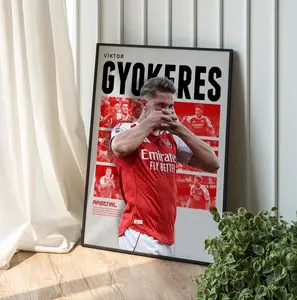 Viktor Gyokeres Arsenal Poster, Gift For Boy, Soccer Print, Premiere League Poster (UNFRAMED)
