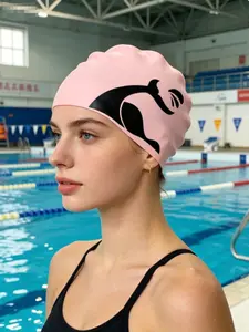 Waterproof Swimming Cap for Long Curly Hair, Unisex Fitness Swim Gear, Protects Ears and Hair, Suitable for Men and Women, 1 Piece