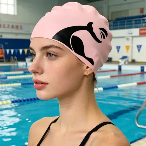 Waterproof Silicone Swimming Cap for Long Curly Hair, Unisex Fitness Swim Gear, Protects Ears and Hair, Suitable for Men and Women, 1 Piece, Swim Caps