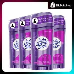 Lady Speed Stick Invisible Dry Antiperspirant Deodorant, Shower Fresh, 2.3oz, 4 Pack