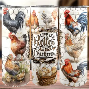1pc Hilarious Chicken Tumbler With Lid 20oz Stainless Steel Insulated Water Bottle For All Seasons Outdoor Travel Drinkware Essential