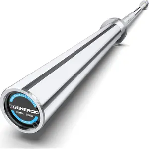 7ft Olympic Powerlifting Barbell 44lb Olympic Bar 1500-lbs Capacity Available with Hard Chrome Sleeves for Deadlift, Squat and Bench