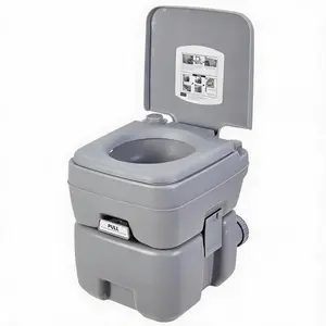 5.3 Gallon Portable Toilet with Dual Flush, 2.6 Gallon Fresh Water Tank Outdoor Camping Potty for RV, Boating, Hiking & Truck Use